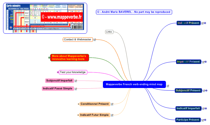 Conjugaison Mappeverbe French Verb Ending Mind Map